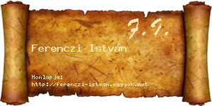 Ferenczi István névjegykártya